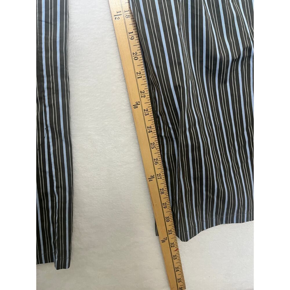 NWT Aiirz Olive Green/Blue Striped Pajama Pant Trousers Preppy City Classic sz L - Picture 6 of 7